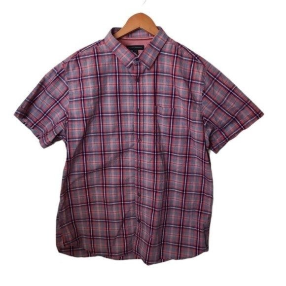 Banana Republic Plaid Short Sleeve‎ Shirt XL - Picture 1 of 9